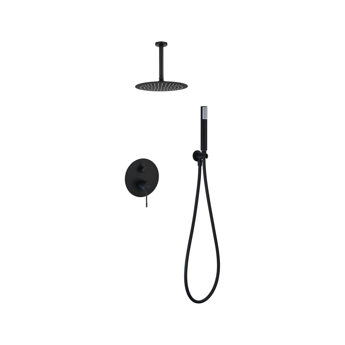 Conjunto de Ducha Monomando Empotrado Piamonte IMEX Negro Mate