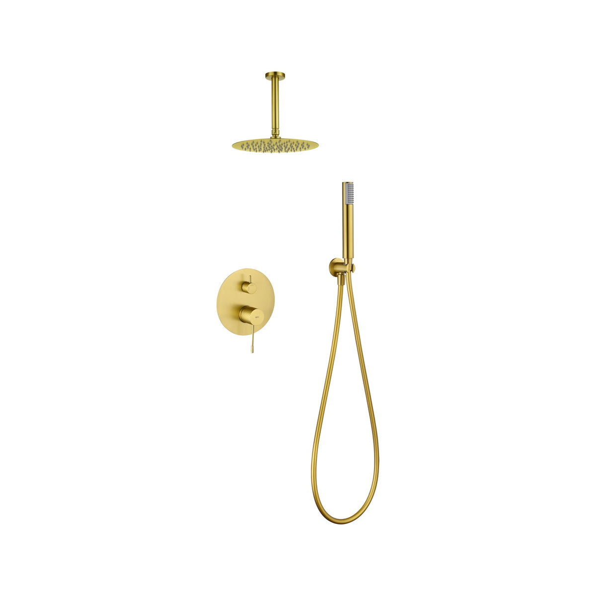 Conjunto de Ducha Monomando Empotrado Piamonte IMEX Oro Cepillado