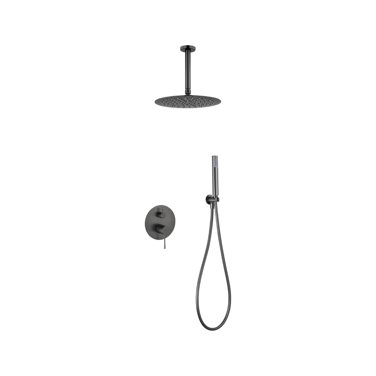 Conjunto de Ducha Monomando Empotrado Palau IMEX Black Gun Metal