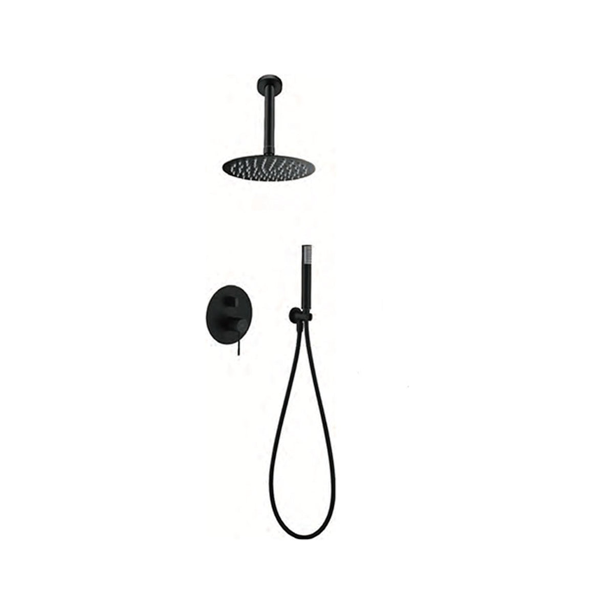 Conjunto de Ducha Monomando Empotrado Top IMEX Negro Mate