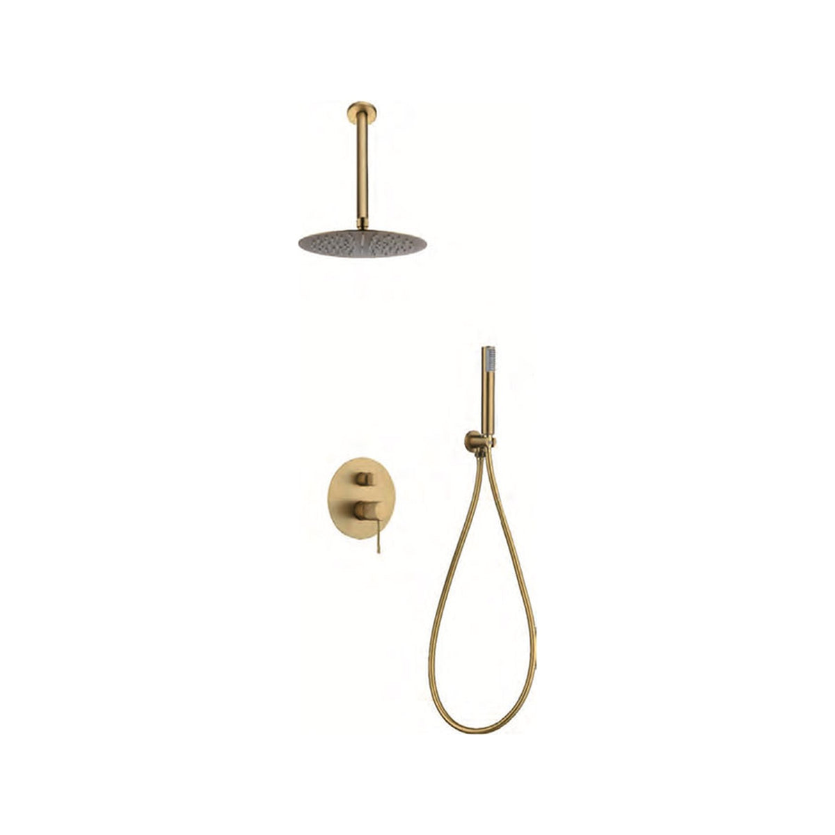 Conjunto de Ducha Monomando Empotrado Top IMEX Oro Cepillado