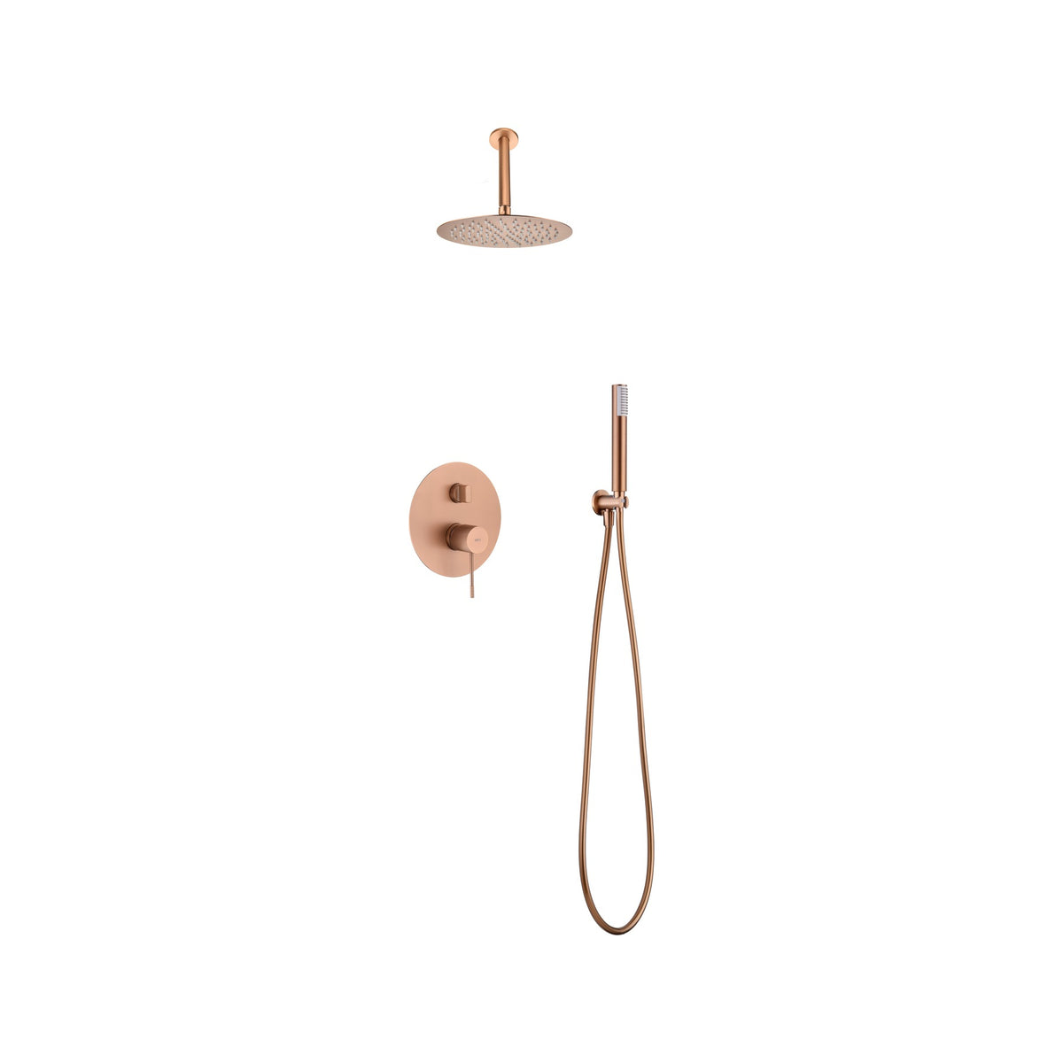 Conjunto de Ducha Monomando Empotrado Top IMEX Oro Rosa Cepillado