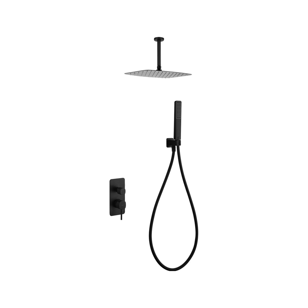 Conjunto de Ducha Monomando Empotrado Sassari IMEX Negro Mate