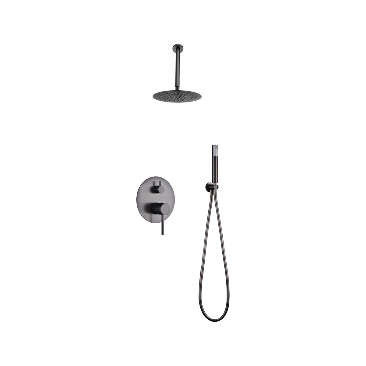 Conjunto de Ducha Monomando Empotrado Tívoli IMEX Black Gun Metal