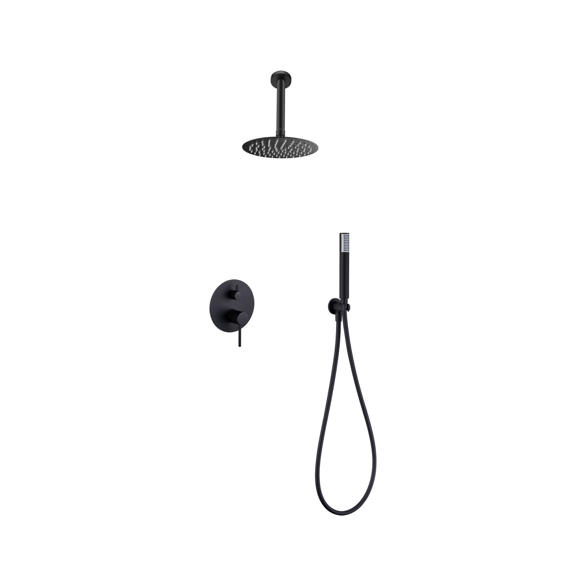 Conjunto de Ducha Monomando Empotrado Tívoli IMEX Negro Mate