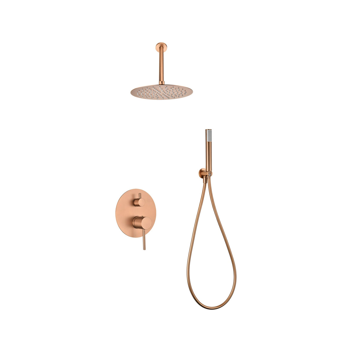 Conjunto de Ducha Monomando Empotrado Tívoli IMEX Oro Rosa Cepillado