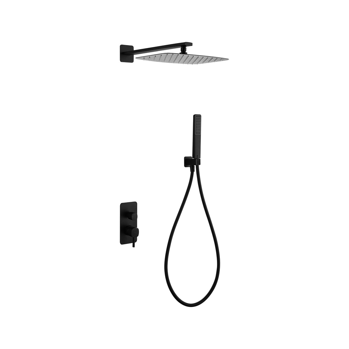 Conjunto de Ducha Monomando Empotrado Toscana IMEX Negro Mate