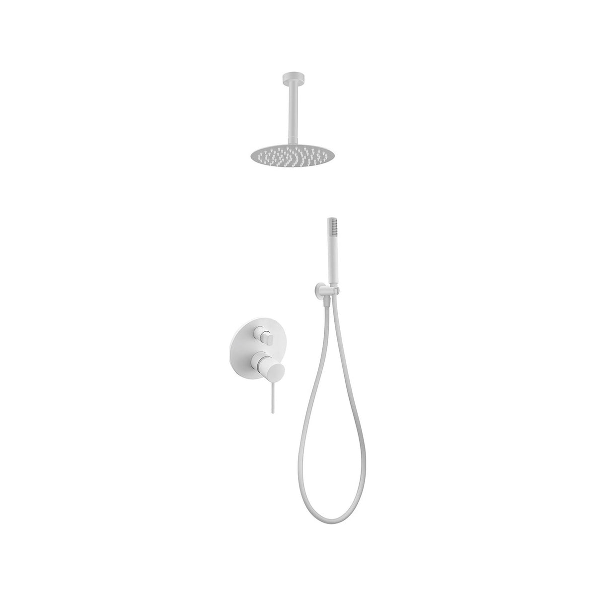 Conjunto de Ducha Monomando Empotrado Thalos Stick IMEX Blanco Mate