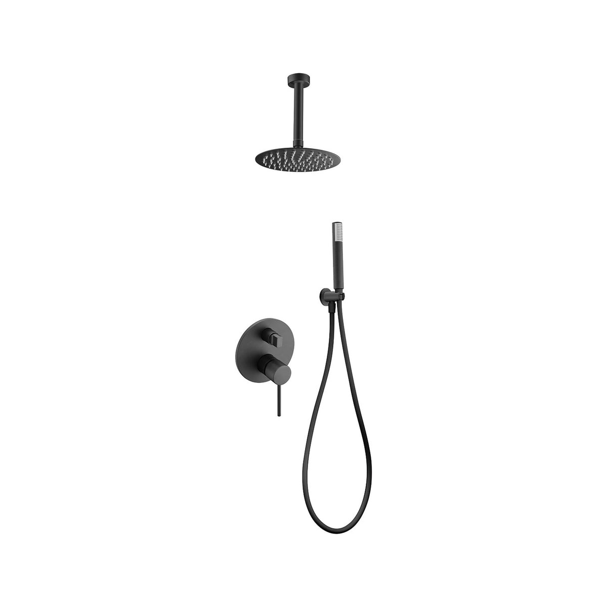 Conjunto de Ducha Monomando Empotrado Thalos Stick IMEX Negro Mate