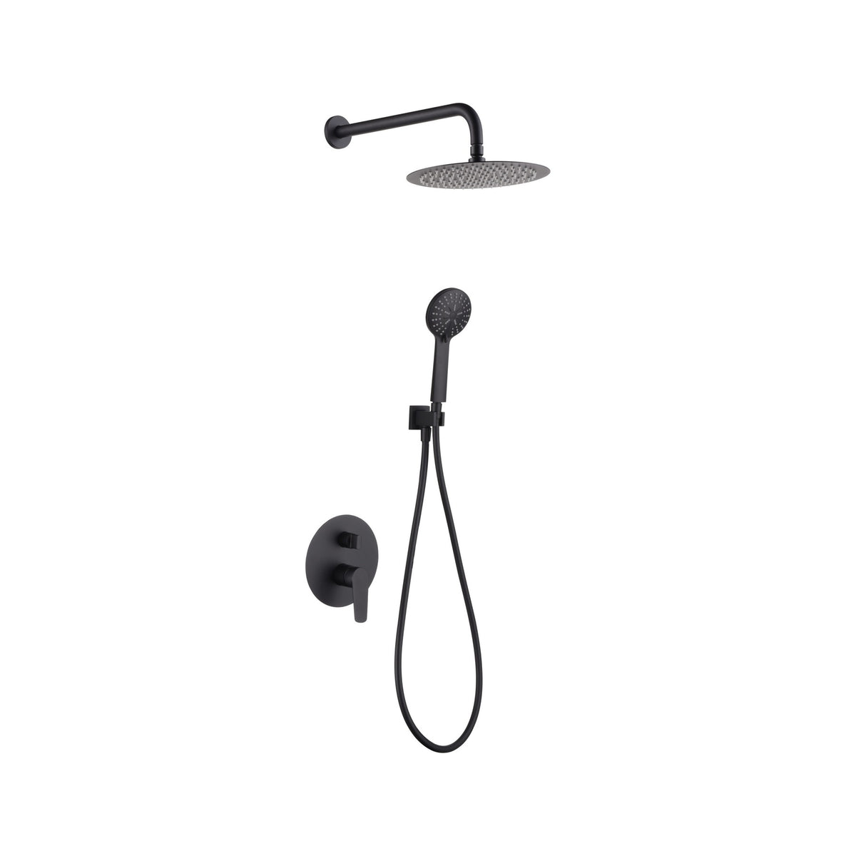 Conjunto de Ducha Monomando Empotrado Bélgica IMEX Negro Mate
