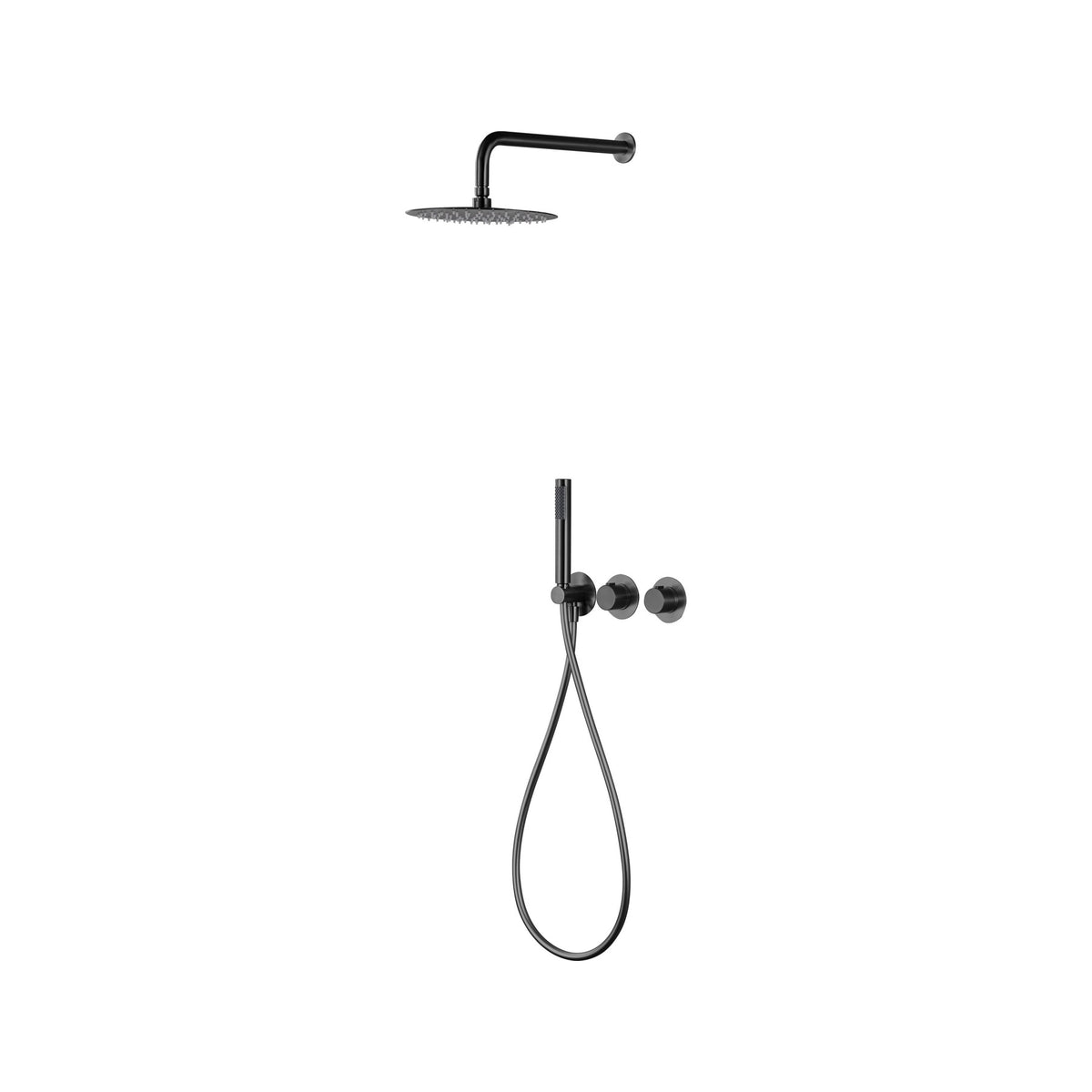 Conjunto de Ducha Termostático Empotrado Assen IMEX Black Gun Metal