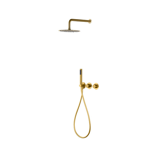 Conjunto de Ducha Termostático Empotrado Assen IMEX Oro Cepillado