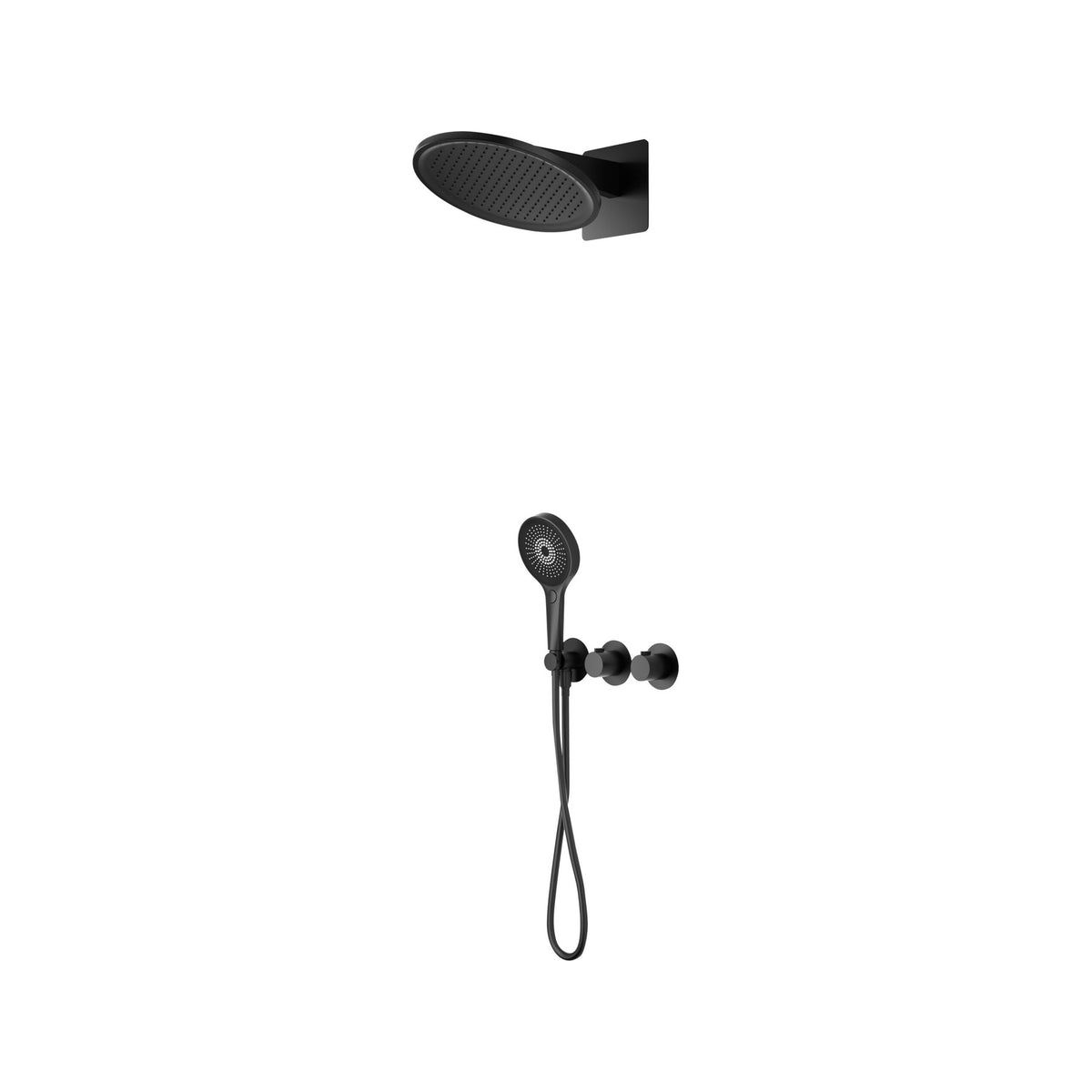 Conjunto de Ducha Termostático Empotrado Bolonia IMEX Negro Mate