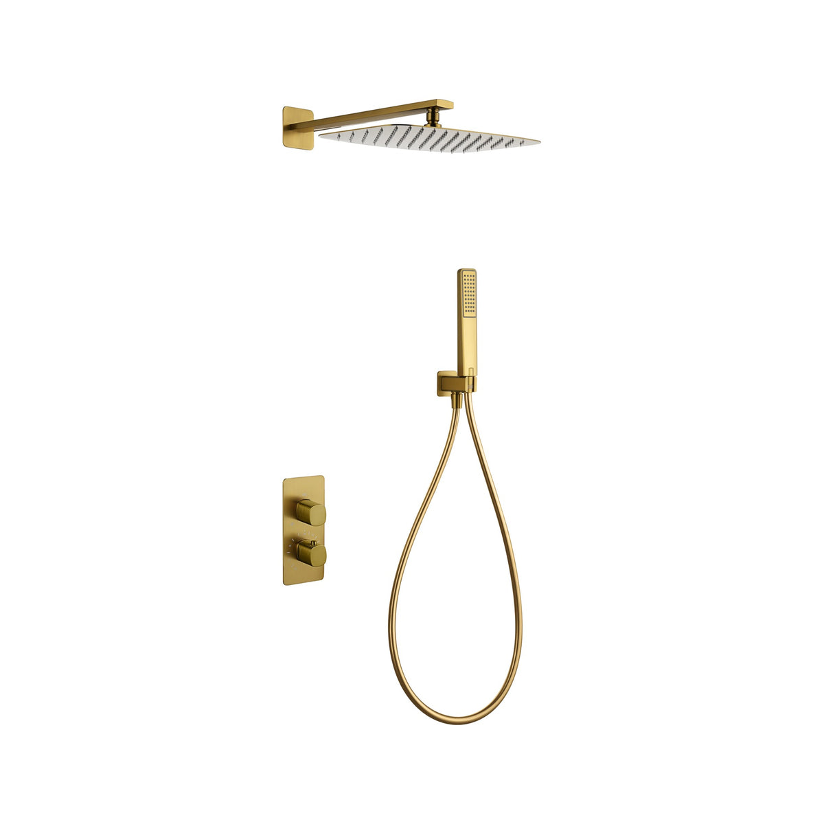 Conjunto de Ducha Termostático Empotrado Firenze IMEX Oro Cepillado
