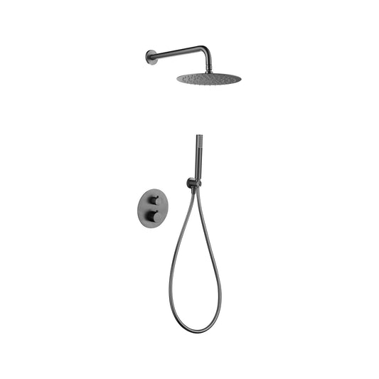 Conjunto de Ducha Termostático Empotrado Génova IMEX Black Gun Metal