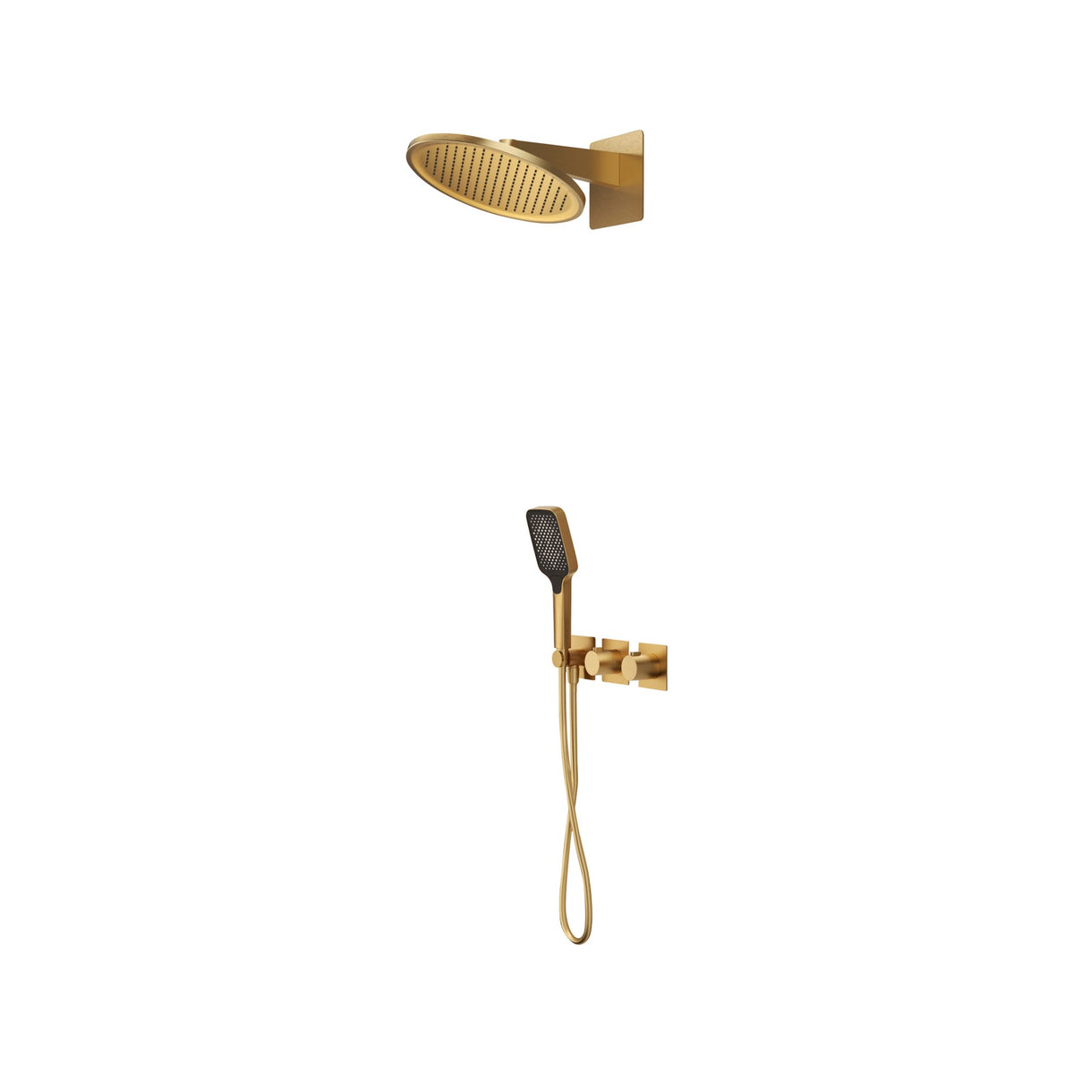 Conjunto de Ducha Termostático Empotrado Inari IMEX Oro Cepillado