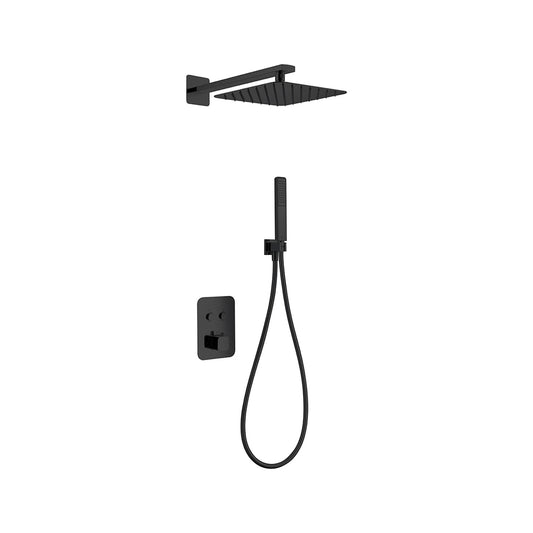 Conjunto de Ducha Termostático Empotrado Madeira IMEX Negro Mate