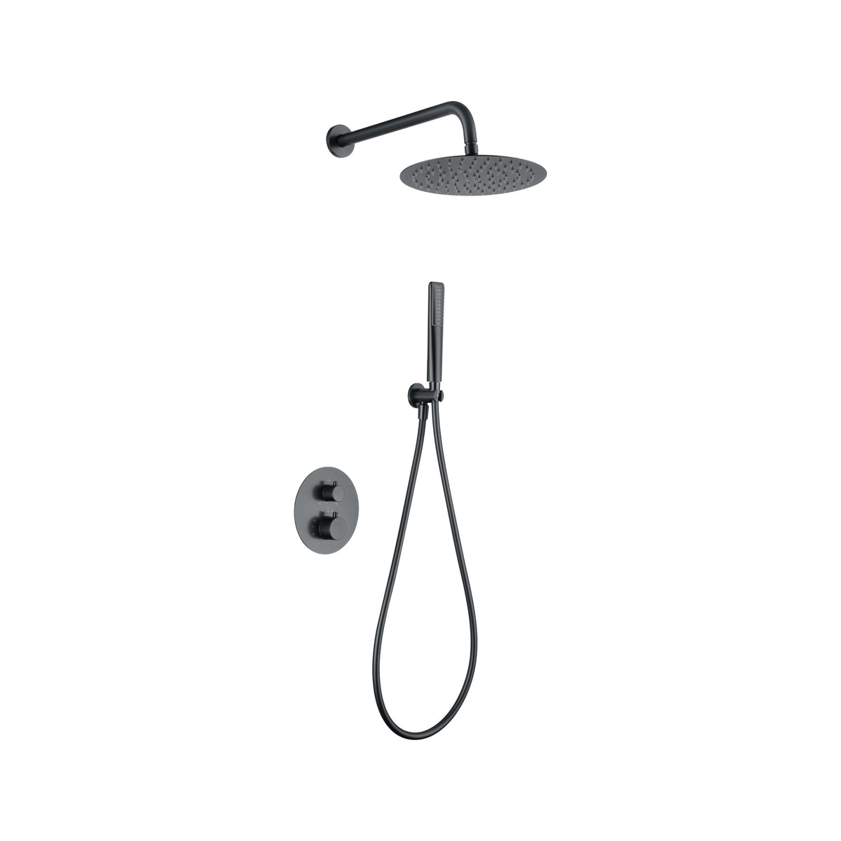 Conjunto de Ducha Termostático Empotrado Nápoles IMEX Black Gun Metal