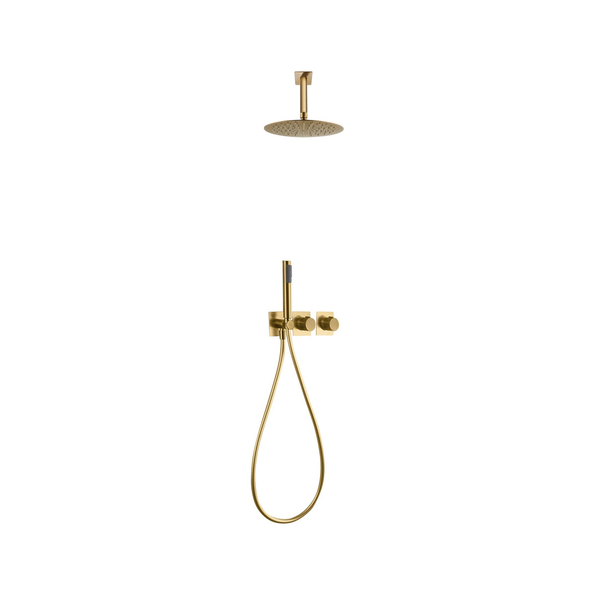 Conjunto de Ducha Termostático Empotrado Nepal IMEX Oro Cepillado