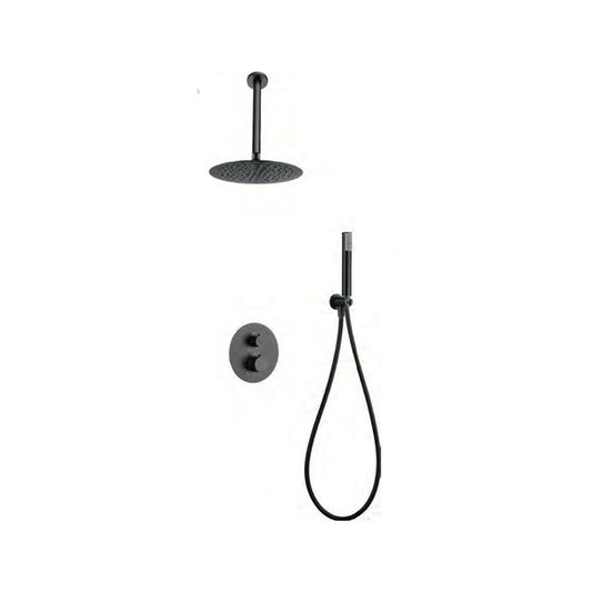 Conjunto de Ducha Termostático Empotrado Top IMEX Black Gun Metal