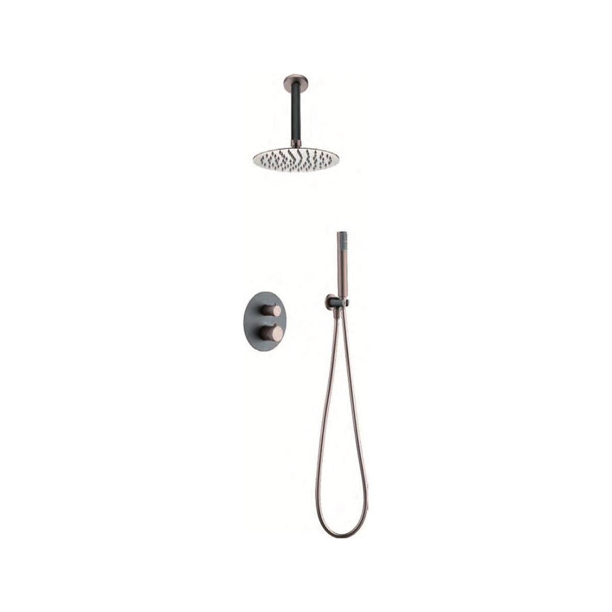 Conjunto de Ducha Termostático Empotrado Top IMEX Gris Mate