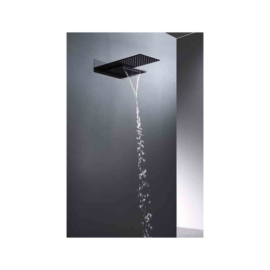 Conjunto de Ducha Termostático Empotrado Rodas IMEX Negro Mate