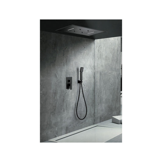 Conjunto de Ducha Monomando Empotrado Sumatra Con Premarco Ng IMEX Negro Mate