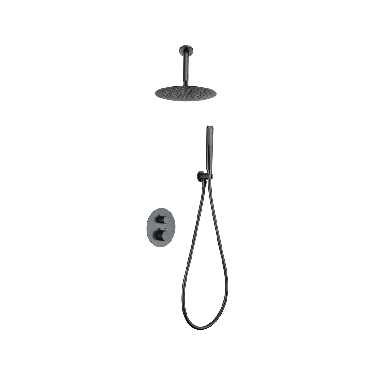 Conjunto de Ducha Termostático Empotrado Salerno IMEX Black Gun Metal