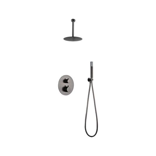 Conjunto de Ducha Termostático Empotrado Tívoli IMEX Black Gun Metal
