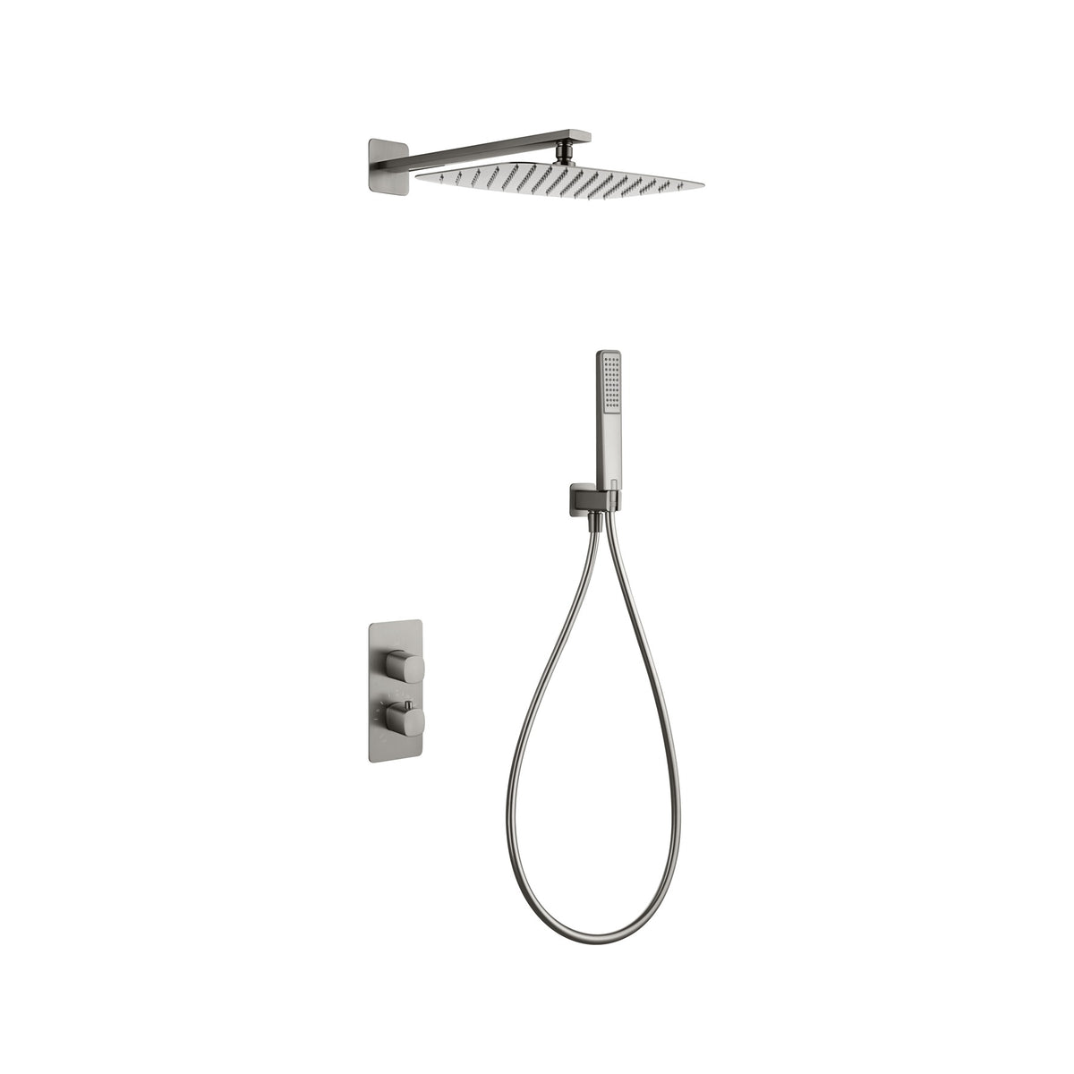 Conjunto de Ducha Termostático Empotrado Toscana IMEX Níquel Cepillado