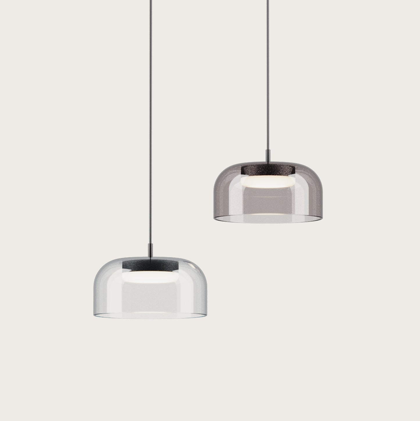 Colgante Ipon C1316 con tulipa de vidrio transparente