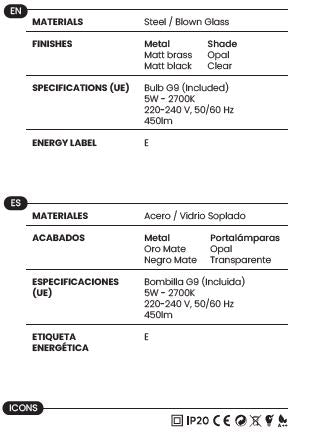 Lámpara de Pie Aromas del Campo Atom 3 Luces Vidrio Opal G9 Ambiente - Aromas del Campo