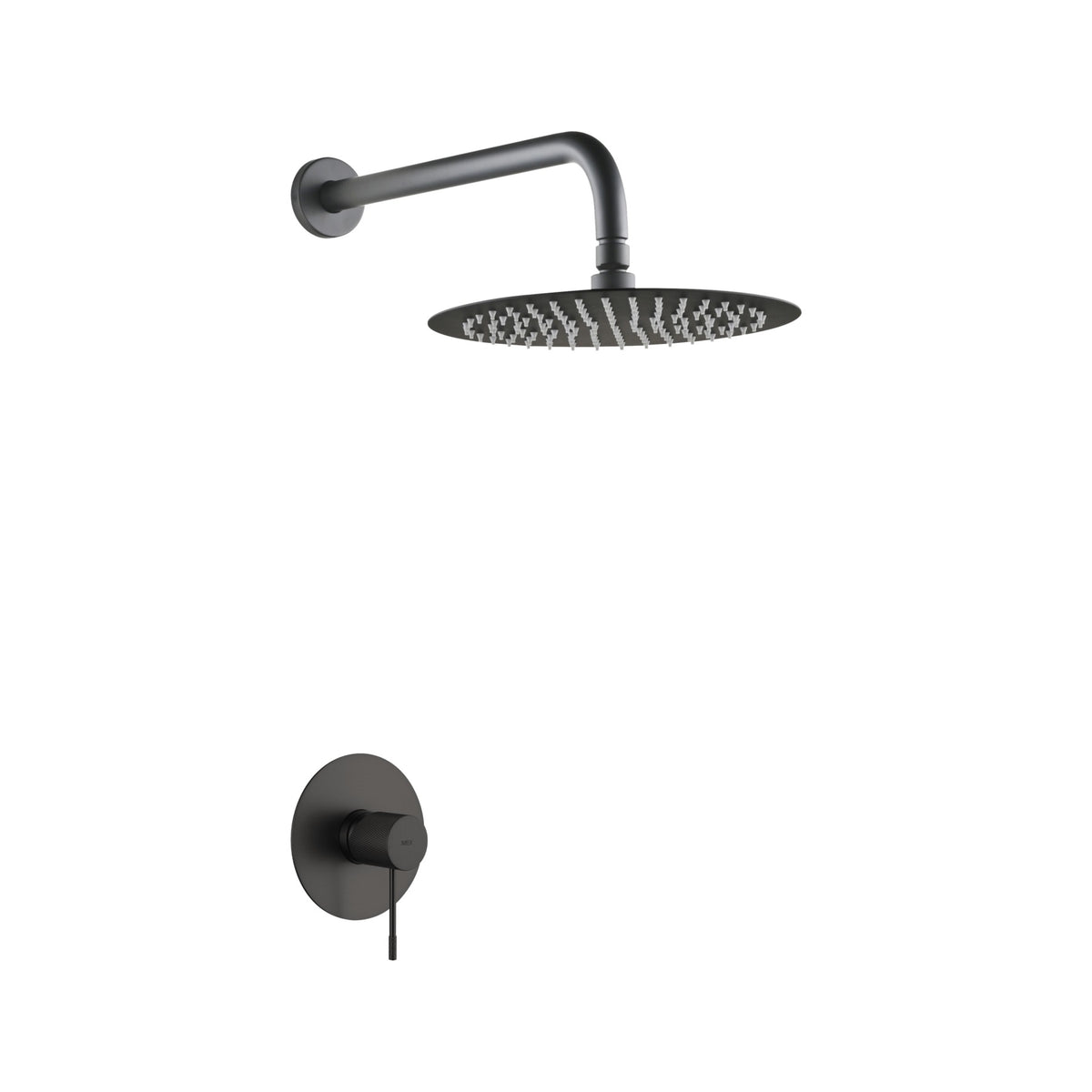 Set Monomando Empotrado 1 Vía Line Con Rociador IMEX Black Gun Metal