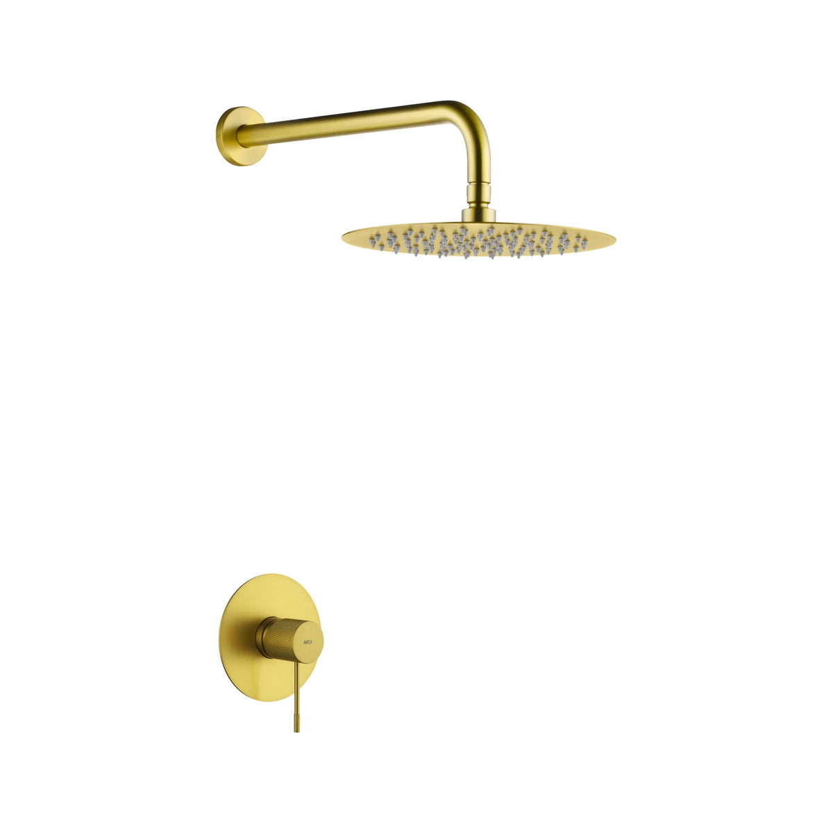 Set Monomando Empotrado 1 Vía Line Con Rociador IMEX Oro Cepillado