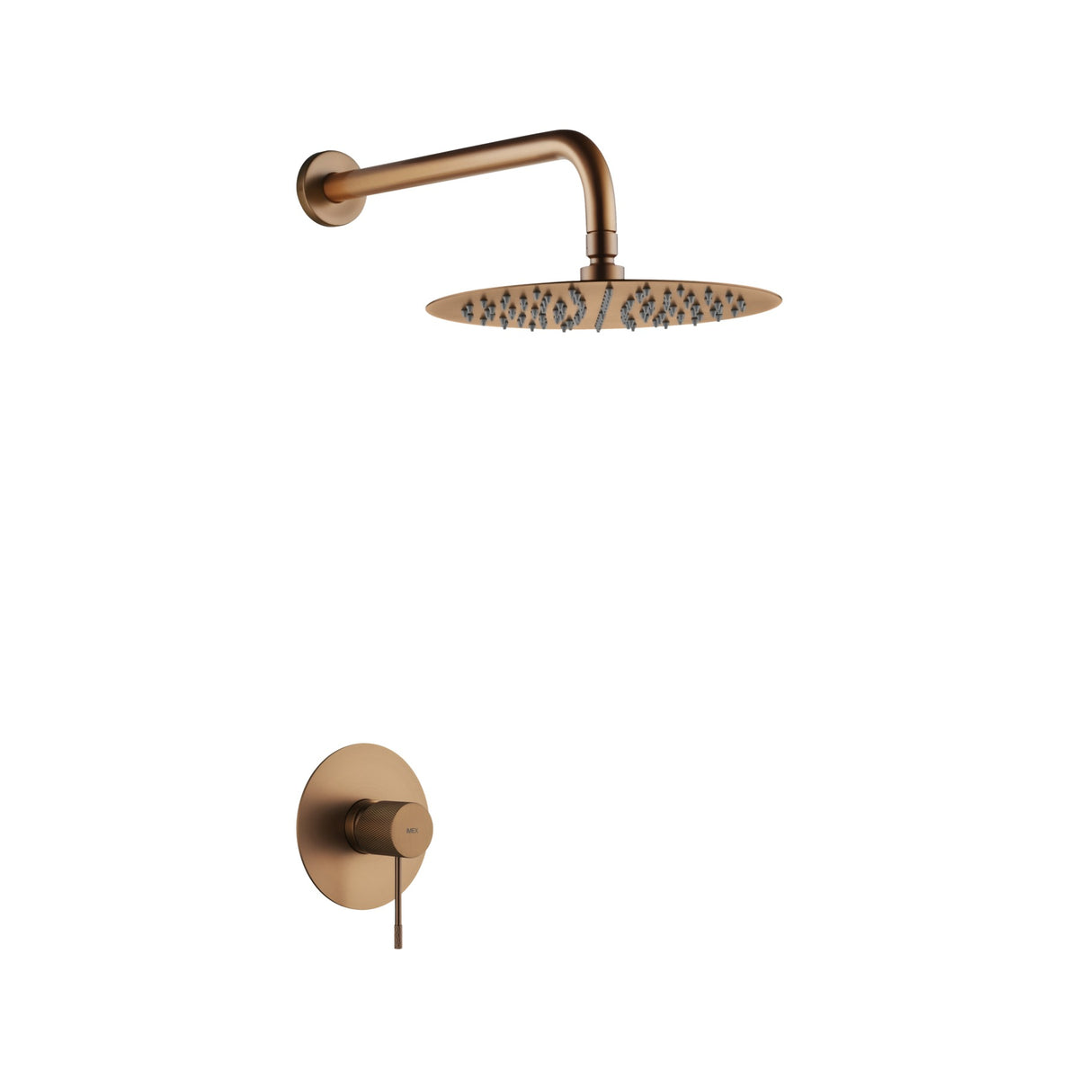 Set Monomando Empotrado 1 Vía Line Con Rociador IMEX Oro Rosa Cepillado