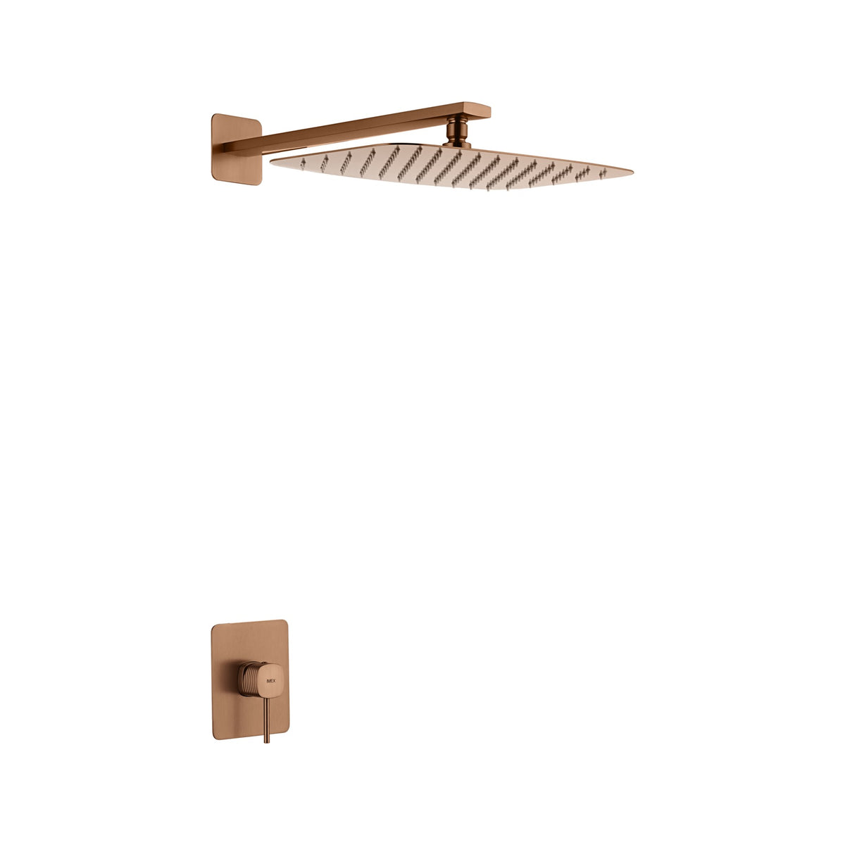 Set Monomando Empotrado 1 Vía Firenze Con Rociador IMEX Oro Rosa Cepillado