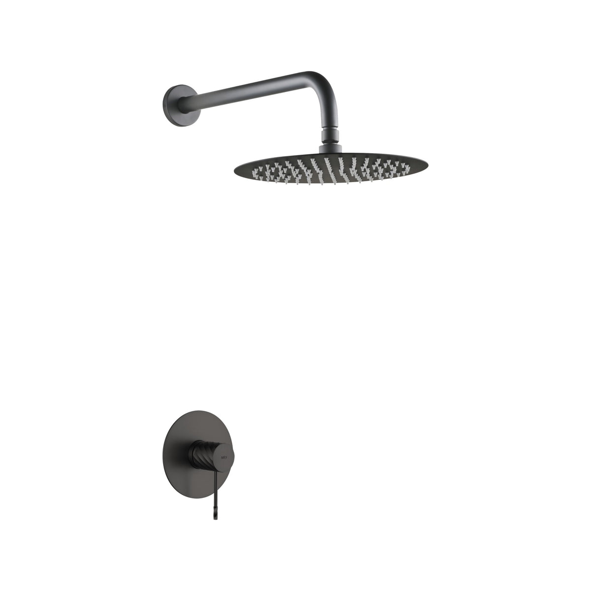 Set Monomando Empotrado 1 Vía Génova Con Rociador IMEX Black Gun Metal
