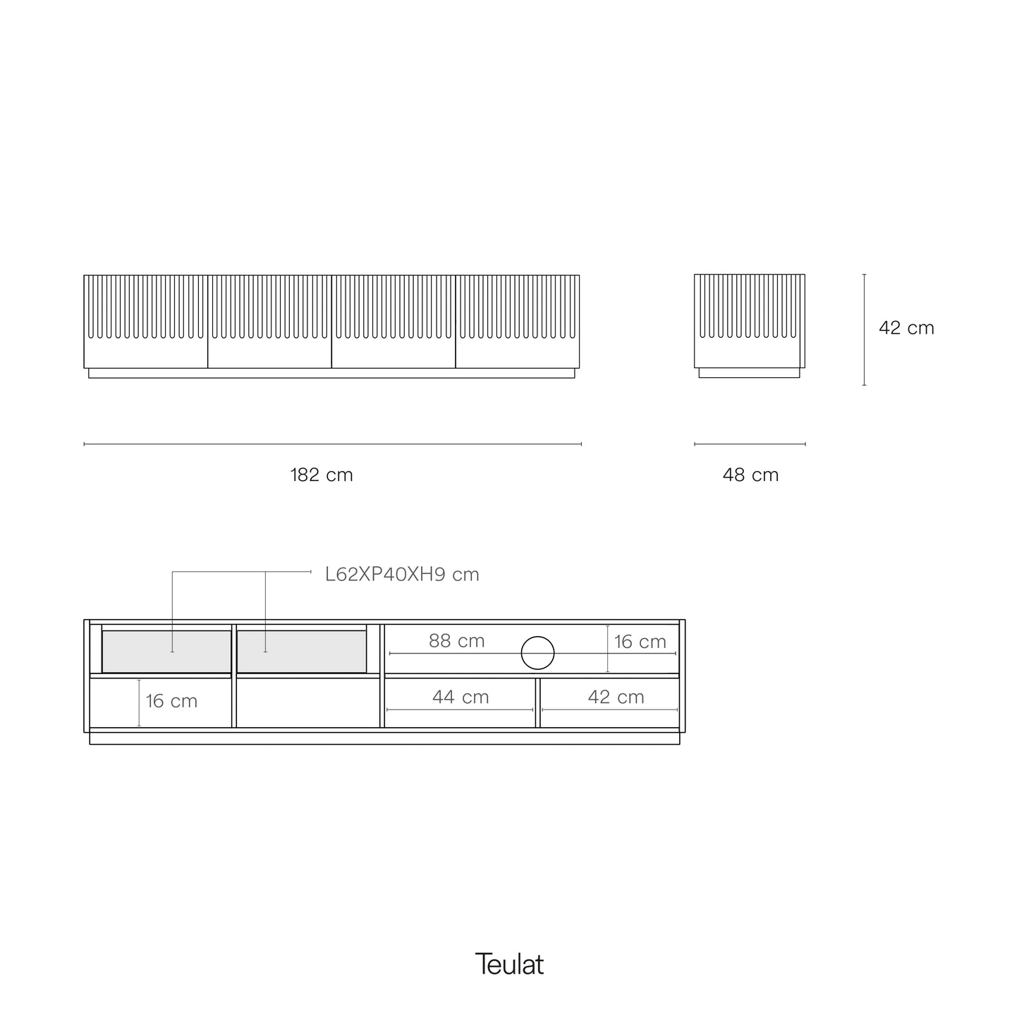 Mueble TV Doric especificaciones catálogo - Producto técnico