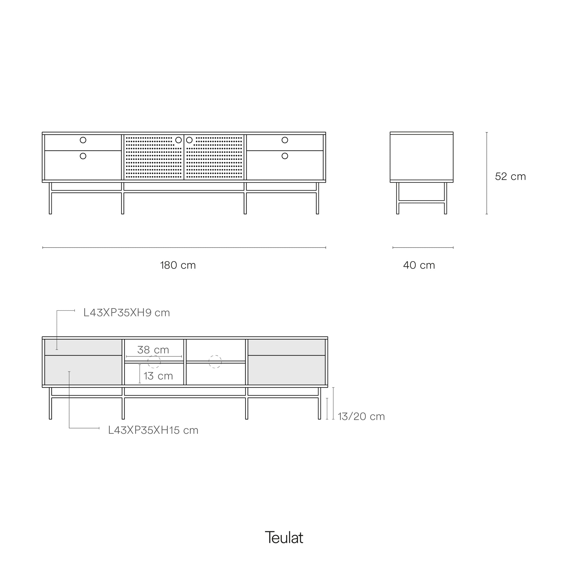 Mueble TV Punto catálogo técnico - Especificaciones ecléctico