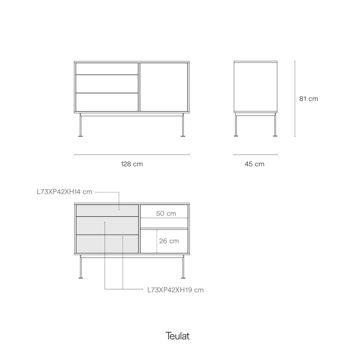Aparador YOKO 1P3C | Teulat - Teja (extra 3)