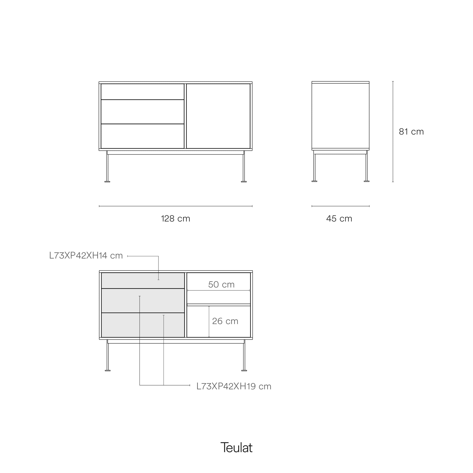 Aparador YOKO 1P3C | Teulat - Teja (extra 3)