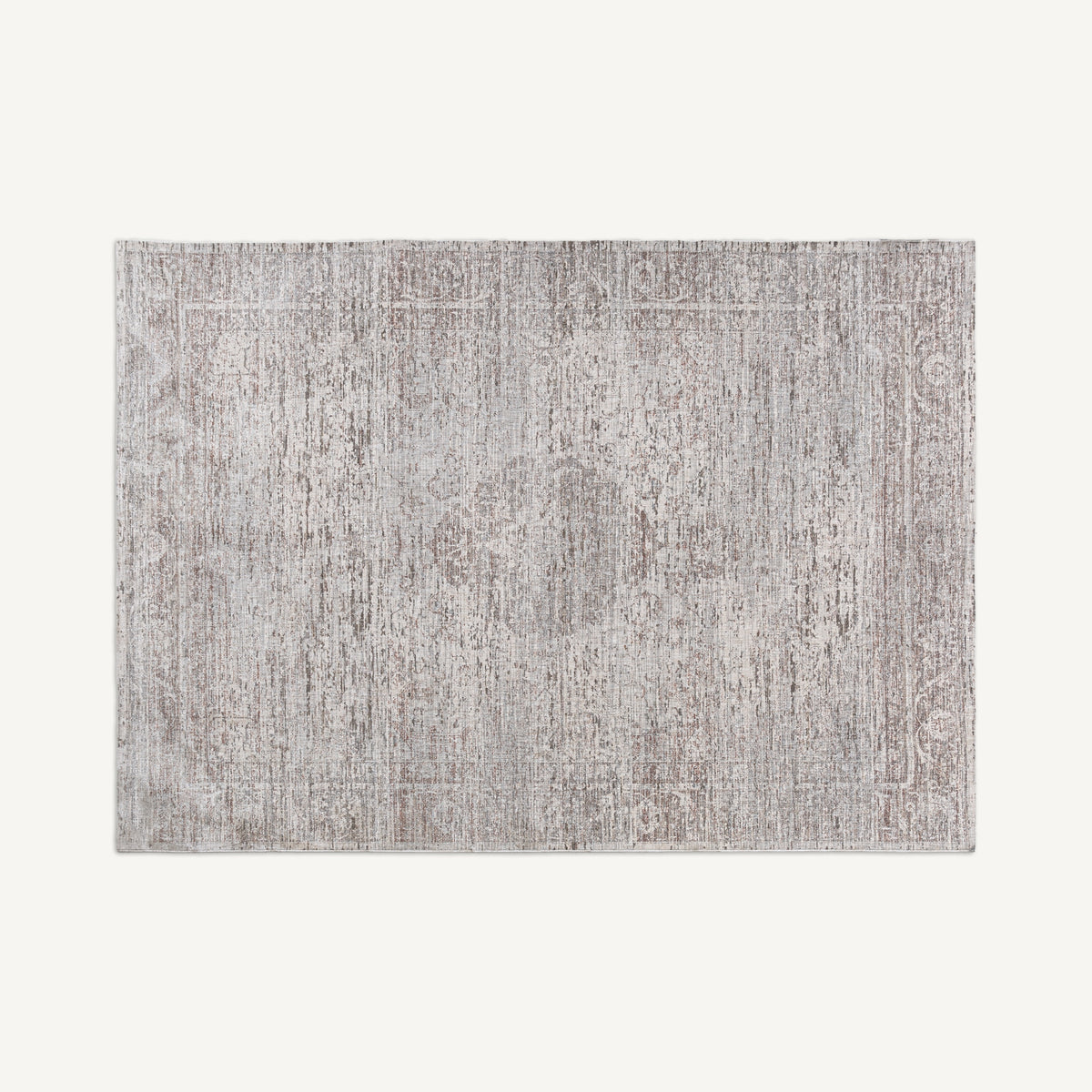 Alfombra Misaki Vical viscosa tonos marrón, diseño clásico elegante 340x240 cm