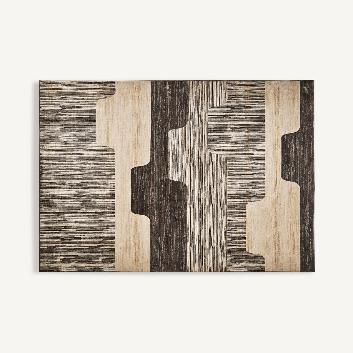 Alfombra Shara Vical viscosa gris diseño geométrico colonial 340x240 cm