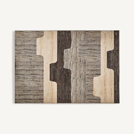 Alfombra Shara Vical viscosa gris diseño geométrico colonial 340x240 cm