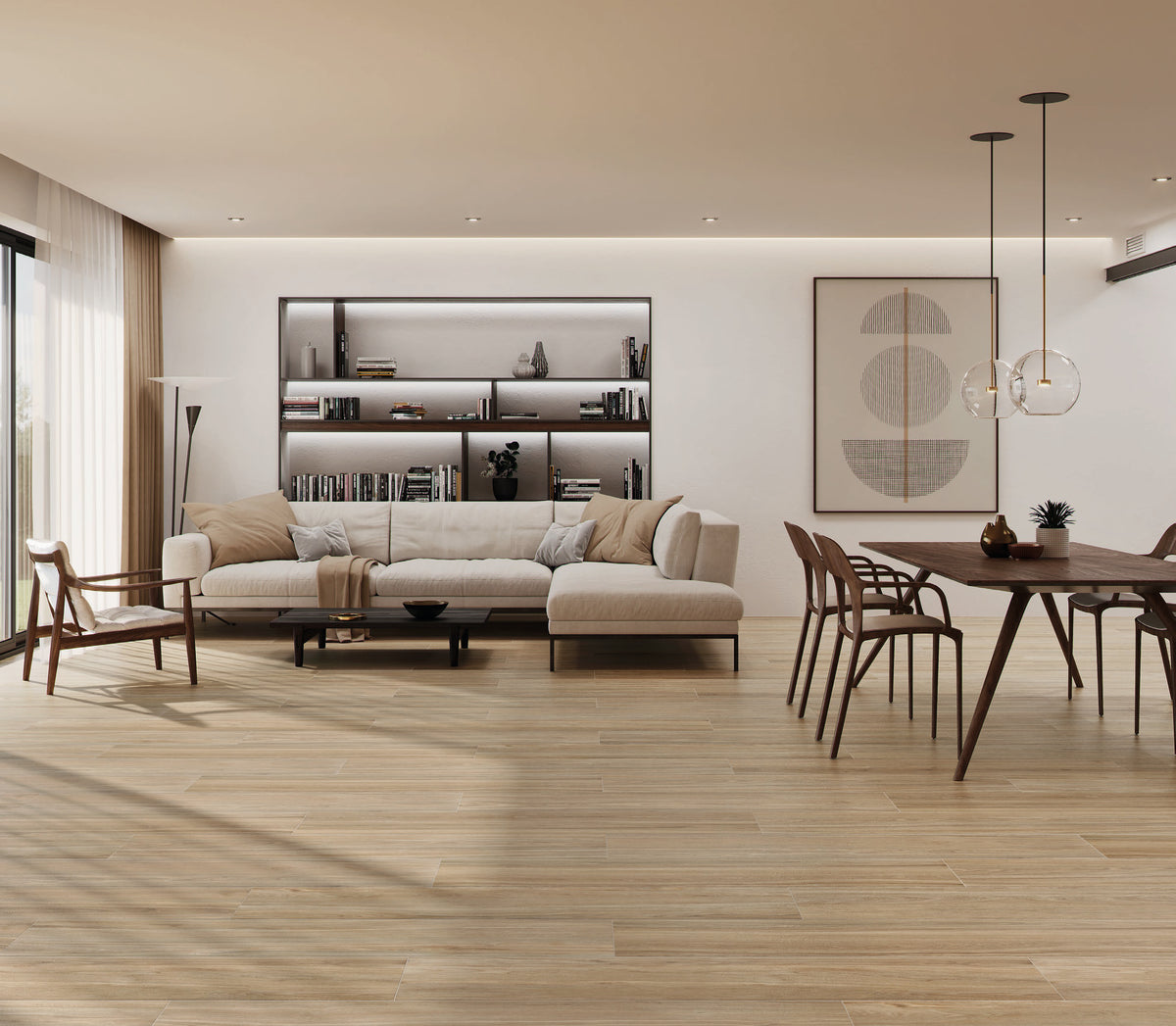 Ambiente KTL Havsta 30x150 cm porcelánico efecto madera en suelo