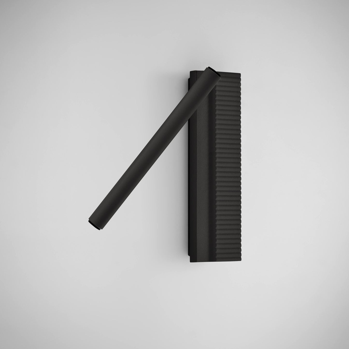 Aplique lector Arid A/02 Bover en Negro Ébano, base texturizada y brazo tubular orientable