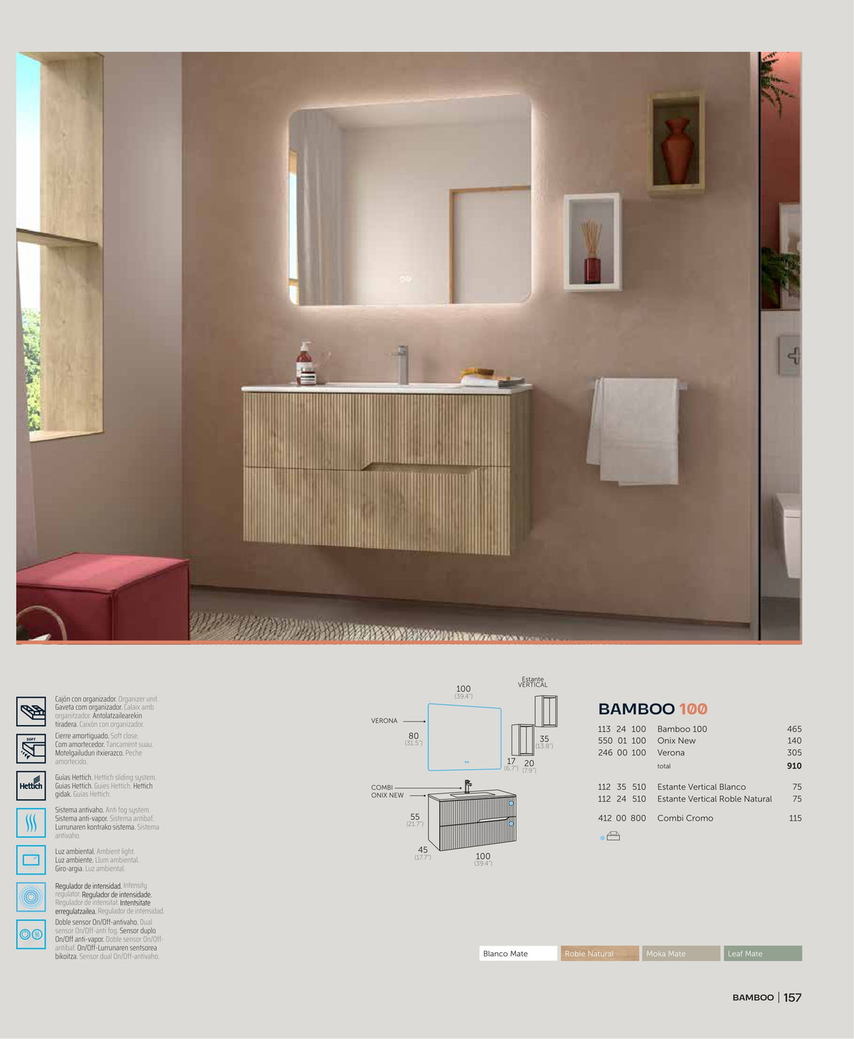 Mueble de baño Bamboo en Roble Natural
