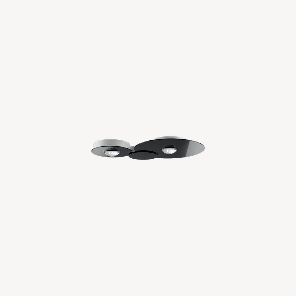 Plafón Bugia LODES Double (52.5 x 32 cm) acabado Negro Mate (RAL 9005)