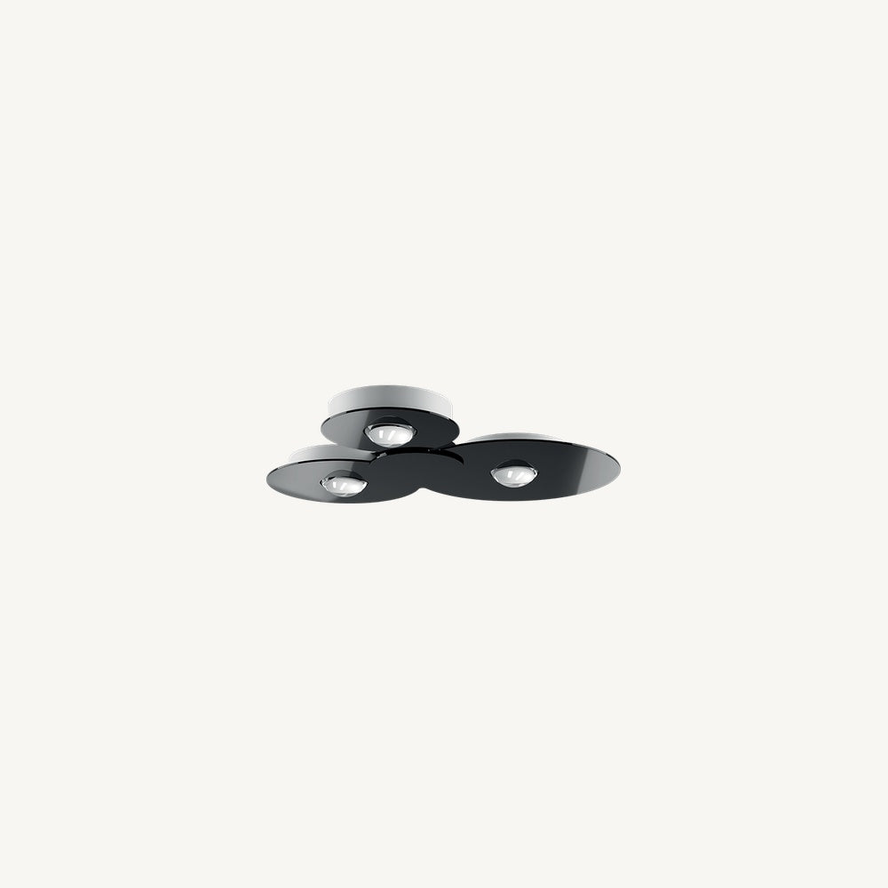 Plafón Bugia LODES Triple (52.5 x 51 cm) acabado Negro Mate (RAL 9005)