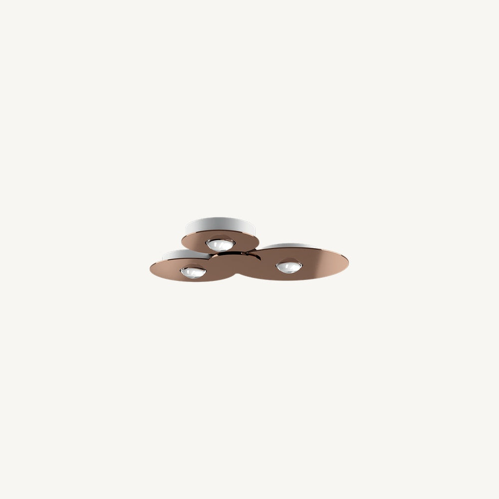 Plafón Bugia LODES Triple (52.5 x 51 cm) acabado Bronce Cobrizo